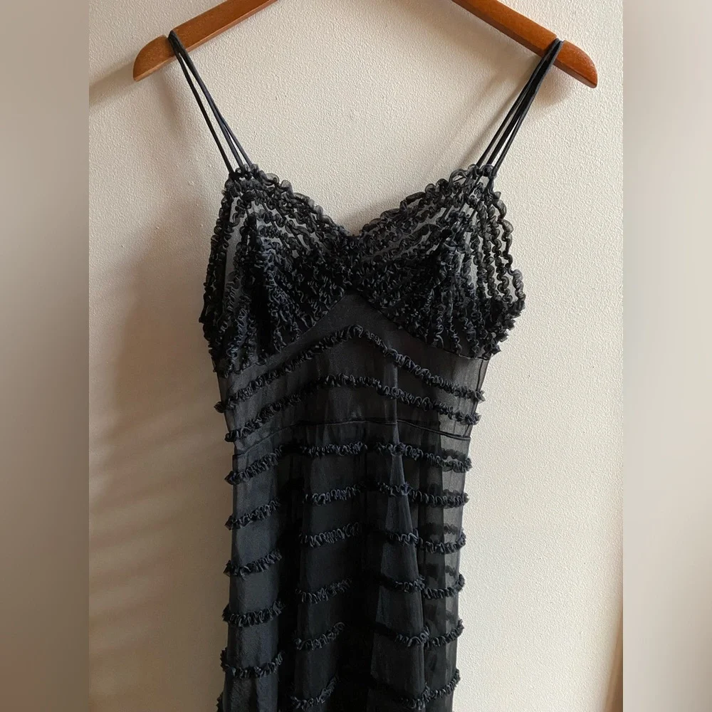 Vintage 1950s sheer black slip dress - Picture 2 of 5